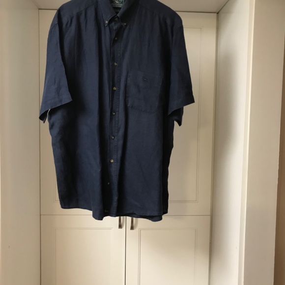 Rodd & Gunn 100% Pre Washed Linen Men’s XL Navy Short Sleeve Button Down Shirt - Picture 4 of 7